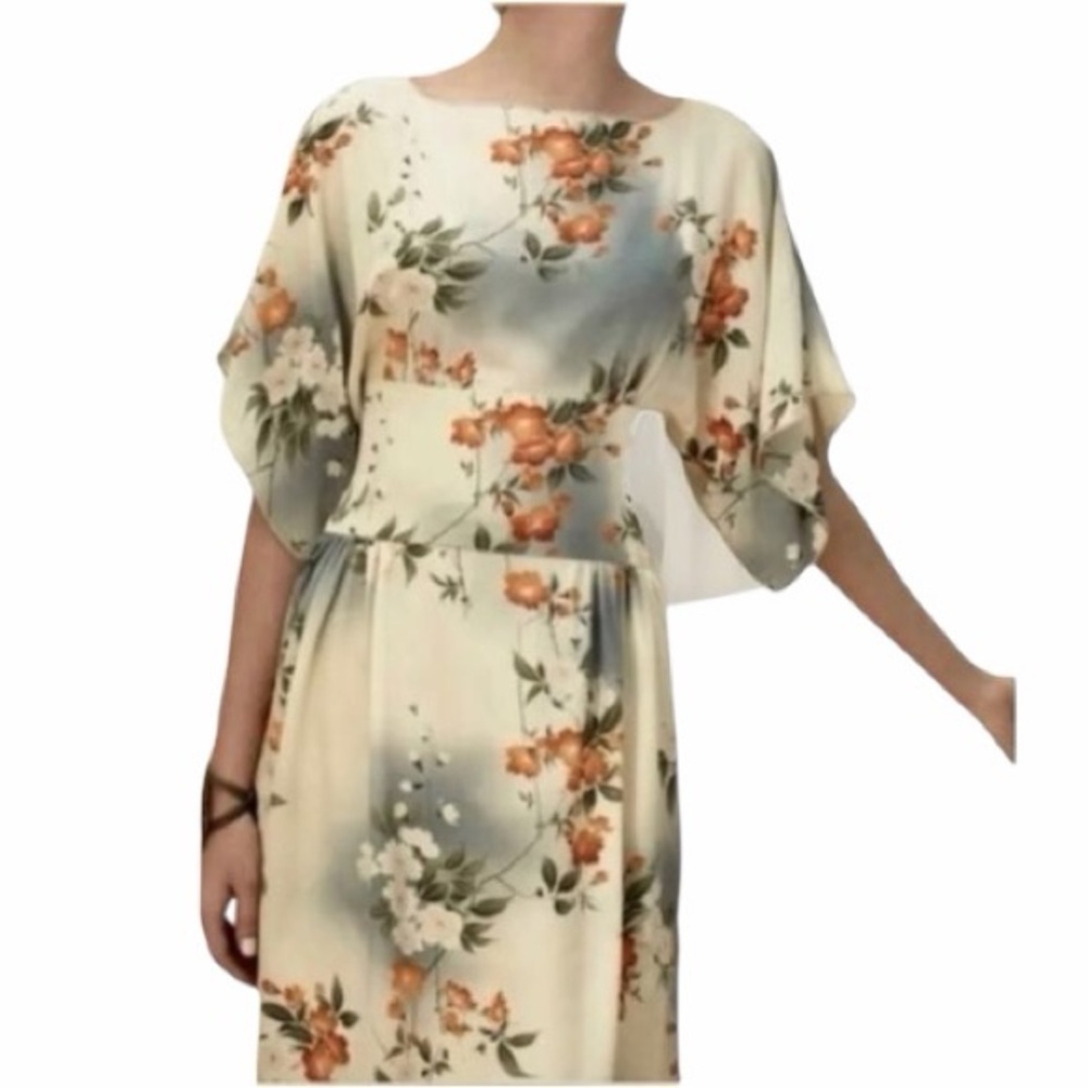 Anthropologie x Anna Sui "Jonquil Sky" silk kimono dress. - Picture 1 of 5